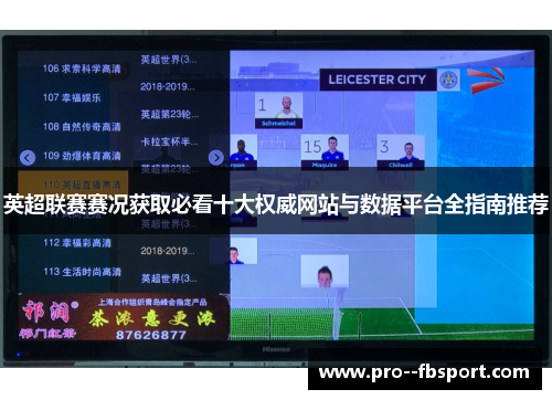 英超联赛赛况获取必看十大权威网站与数据平台全指南推荐